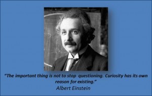 "The important thing is not to stop questioning. Curiosity has its own reason for existing." Albert Einstein